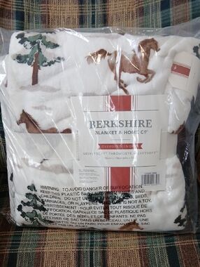 🖤Oversize Berkshire Blanket Throw Blanket Horses